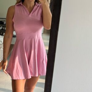 Bubblegum Pink Collared Tennis Golf Dress